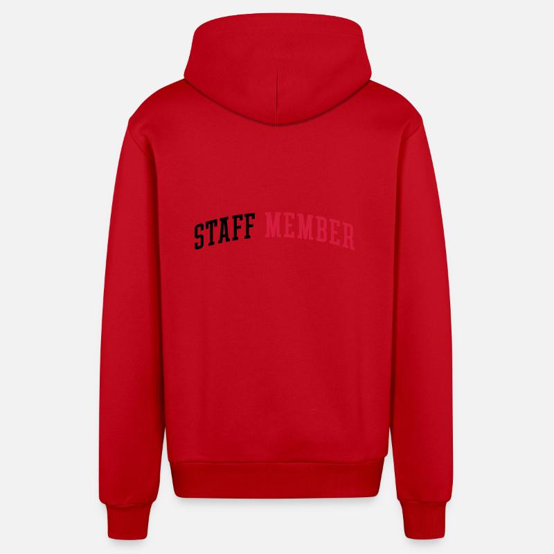 Membre du personnel - Veste à capuche bio décontractée fabriquée en UE - rouge