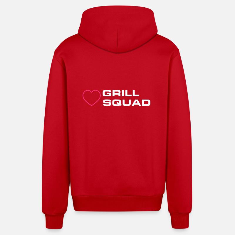 Grill Squad - Organic Relaxed Kapuzenjacke Made in EU - Rot