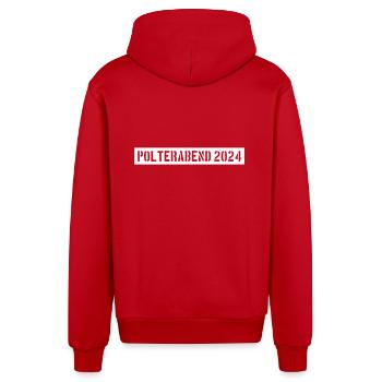 Polterabend 2024 - Organic Relaxed Kapuzenjacke Made in EU - Rot - Hinten