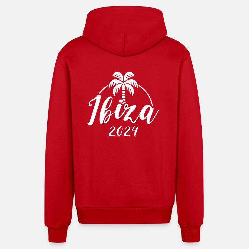 Ibiza 2024 - Veste à capuche bio décontractée fabriquée en UE - rouge