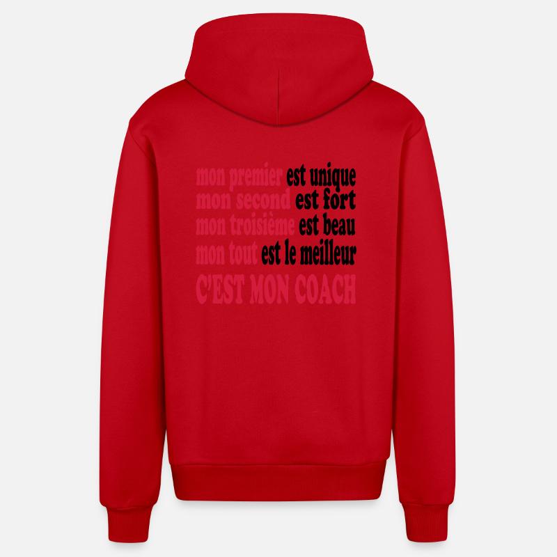 Mon COACH est beau - Veste à capuche bio décontractée fabriquée en UE - rouge