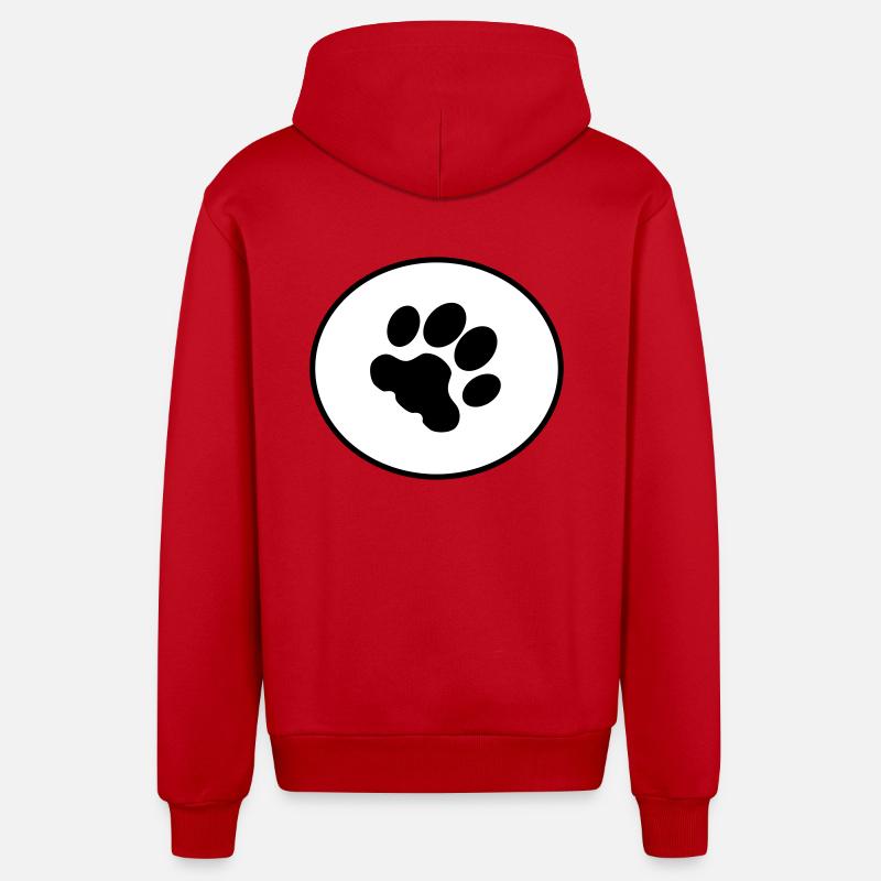 Empreinte de patte - Veste à capuche bio décontractée fabriquée en UE - rouge