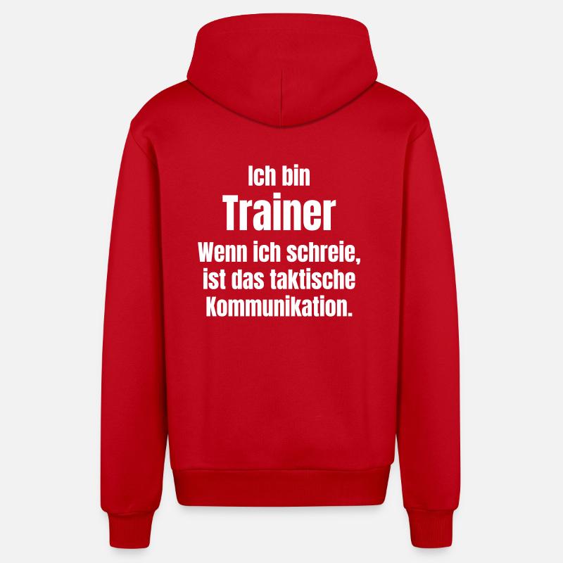 Trainer oder Übungsleiter - Organic Relaxed Kapuzenjacke Made in EU - Rot