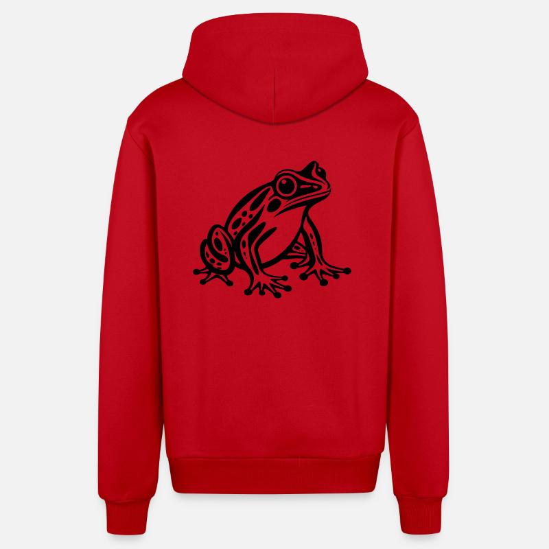 Grenouille - Veste à capuche bio décontractée fabriquée en UE - rouge