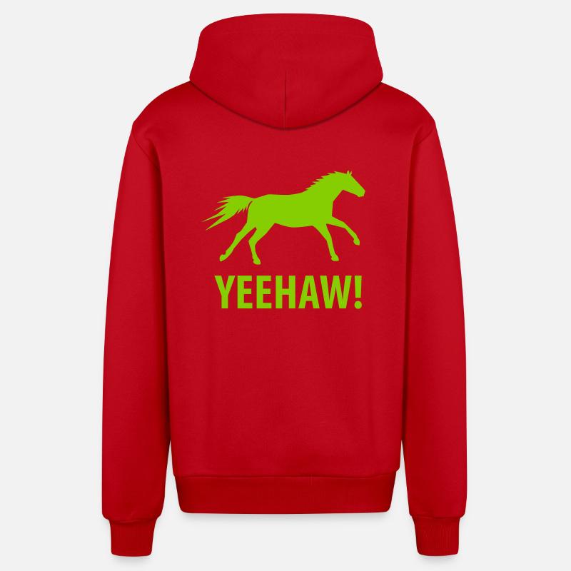 Yeehaw Cheval sauvage - Veste à capuche bio décontractée fabriquée en UE - rouge