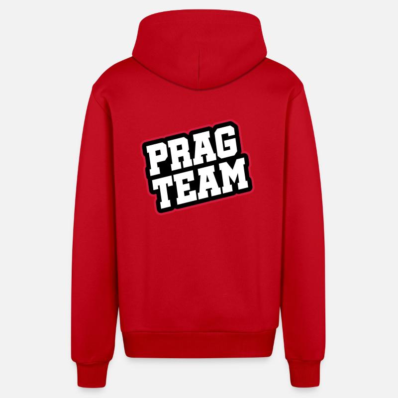 L’équipe de Prague - Veste à capuche bio décontractée fabriquée en UE - rouge
