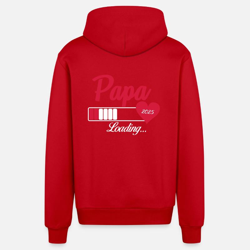 papa loading 2025 - Organic Relaxed Kapuzenjacke Made in EU - Rot