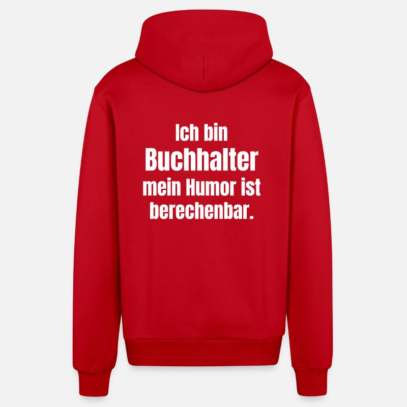 L’humour du comptable est prévisible - Veste à capuche bio décontractée fabriquée en UE - rouge