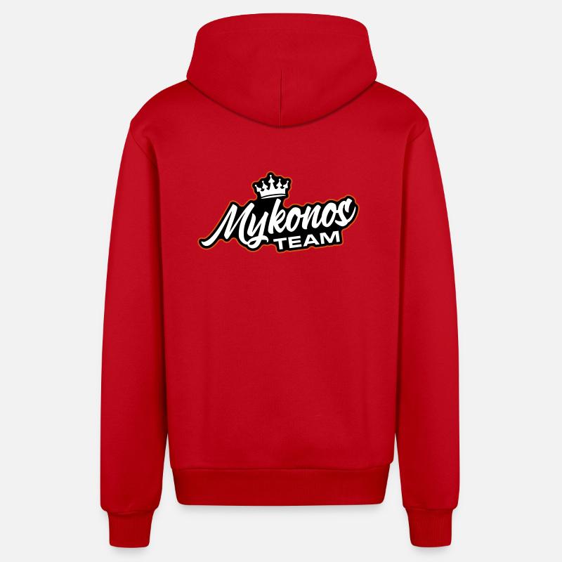L’équipe de Mykonos - Veste à capuche bio décontractée fabriquée en UE - rouge