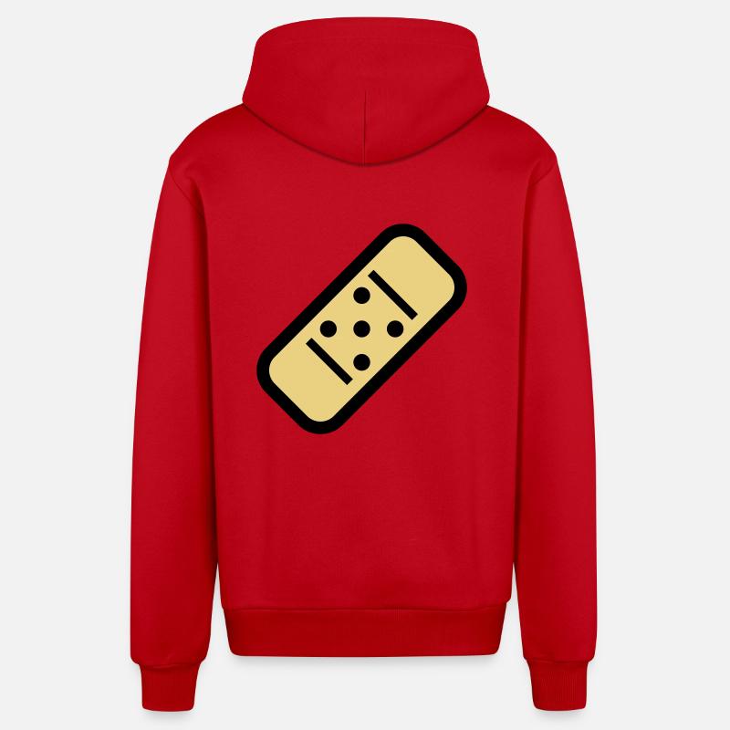 Plâtre de bande dessinée - Veste à capuche bio décontractée fabriquée en UE - rouge