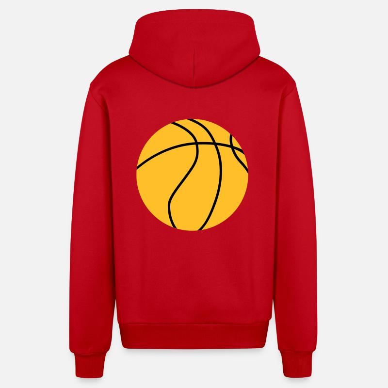 Basket-ball - Veste à capuche bio décontractée fabriquée en UE - rouge