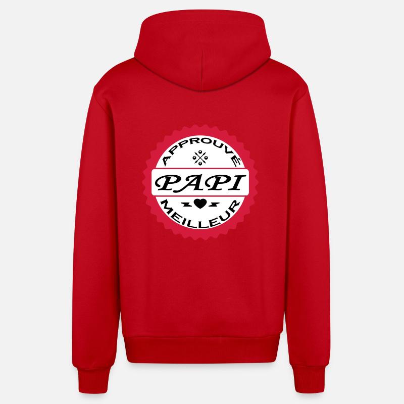 Approuvé meilleur PAPI - Veste à capuche bio décontractée fabriquée en UE - rouge