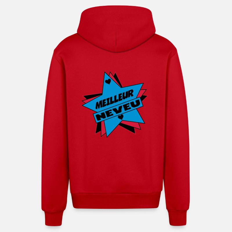 MEILLEUR NEVEU - Veste à capuche bio décontractée fabriquée en UE - rouge
