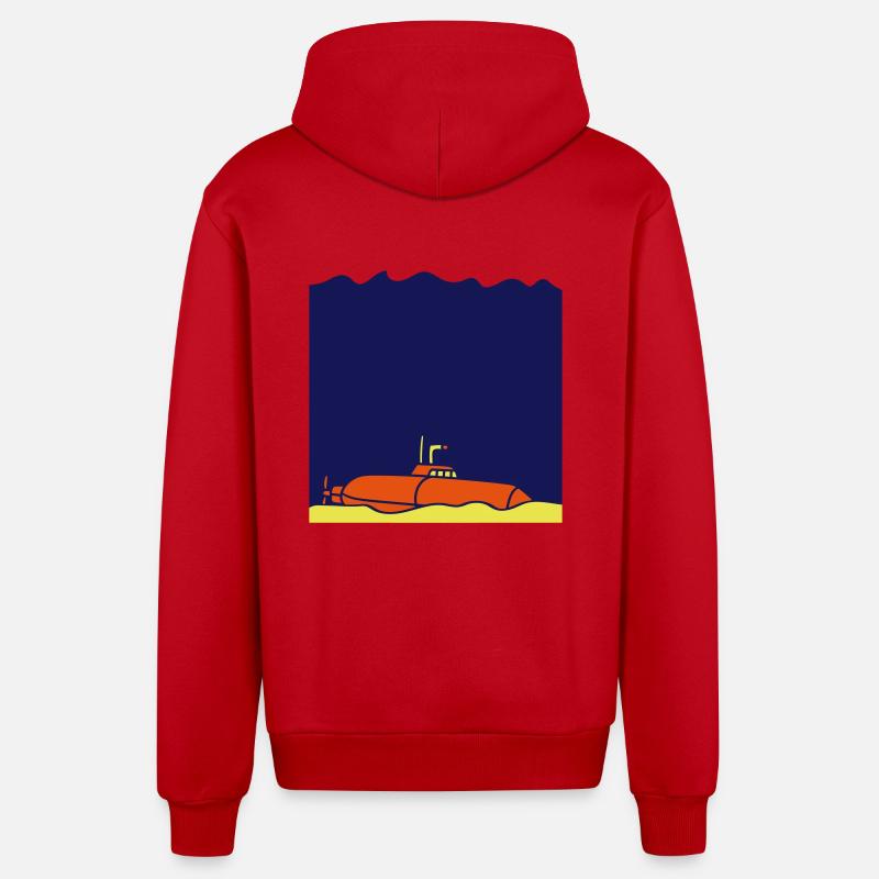 Sous-marin coulé échoué - Veste à capuche bio décontractée fabriquée en UE - rouge