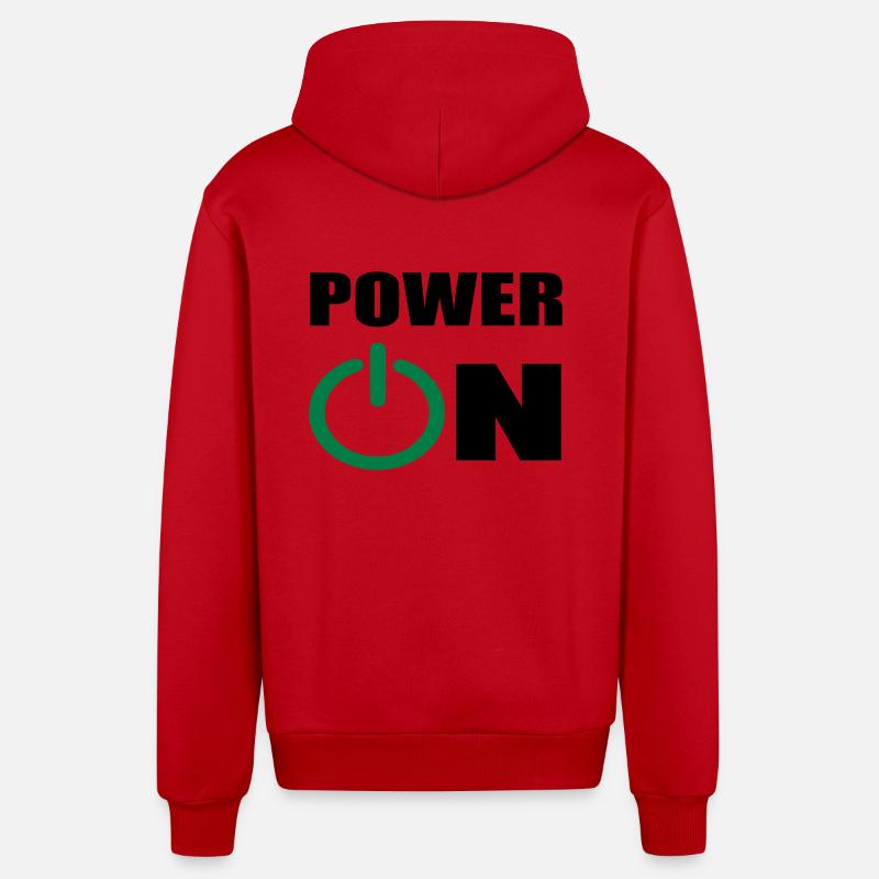 allumer - Veste à capuche bio décontractée fabriquée en UE - rouge