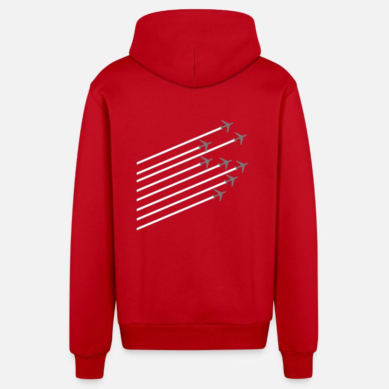 Flugzeug - Organic Relaxed Kapuzenjacke Made in EU - Rot