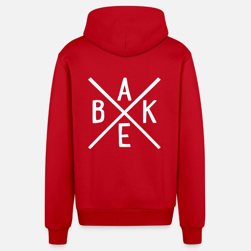 bake - Organic Relaxed Kapuzenjacke Made in EU - Rot