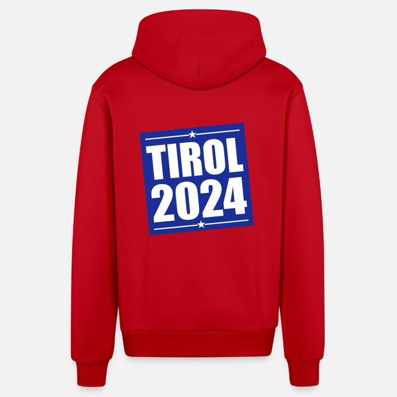 Tyrol 2024 - Veste à capuche bio décontractée fabriquée en UE - rouge