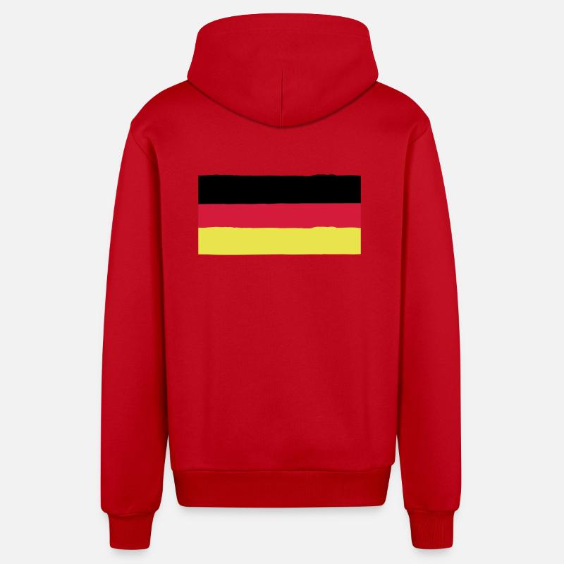 Deutschland Farben Symbol - Organic Relaxed Kapuzenjacke Made in EU - Rot