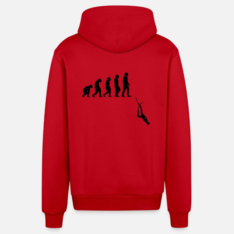 Evolution Apnoe Tauchen - Organic Relaxed Kapuzenjacke Made in EU - Rot