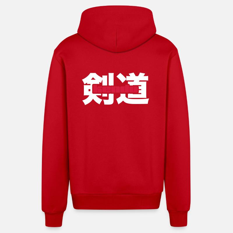 Kendo - Veste à capuche bio décontractée fabriquée en UE - rouge