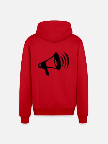 megaphone - Organic Relaxed Hooded Jacket Made in EU - red