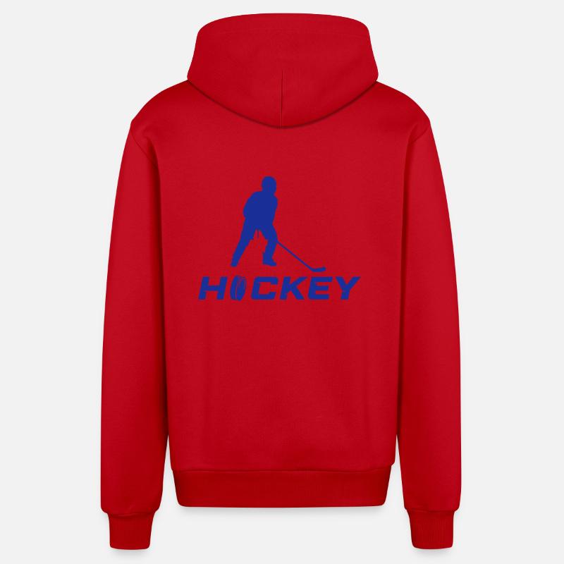 hockey - Organic Relaxed Hooded Jacket Made in EU - red