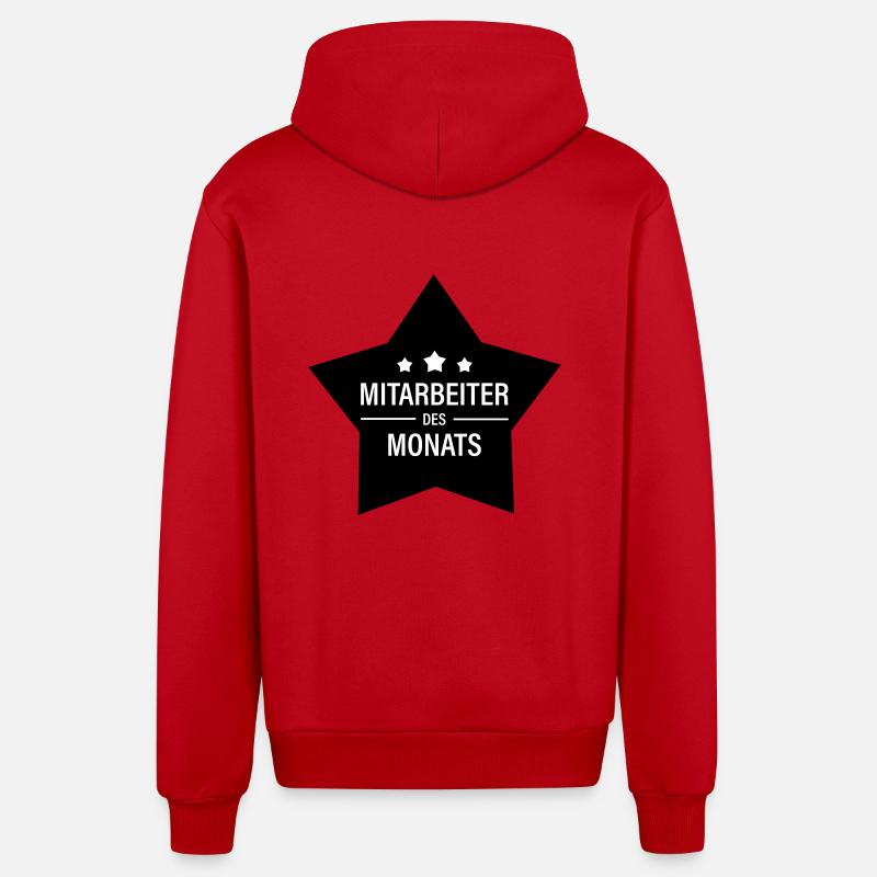 Mitarbeiter des Monats - Organic Relaxed Kapuzenjacke Made in EU - Rot