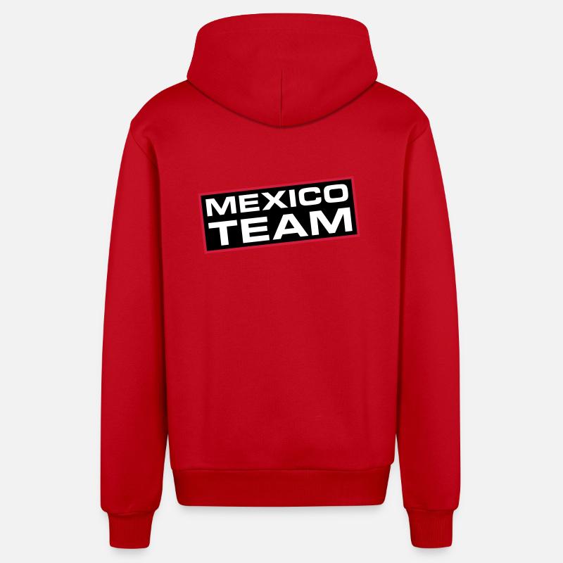 Équipe du Mexique - Veste à capuche bio décontractée fabriquée en UE - rouge