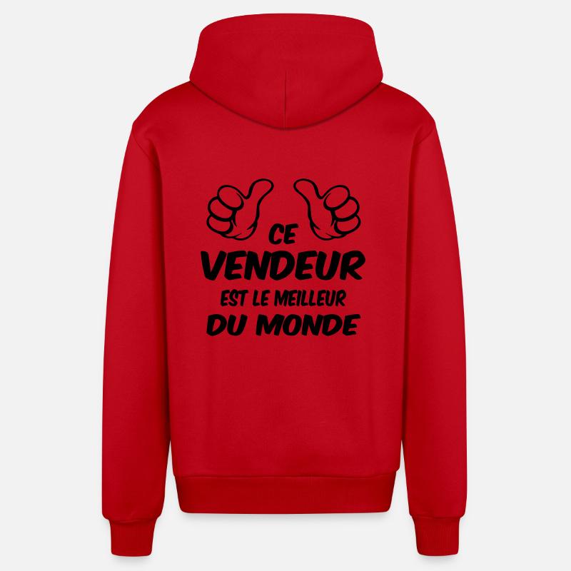 MEILLEUR VENDEUR - Veste à capuche bio décontractée fabriquée en UE - rouge