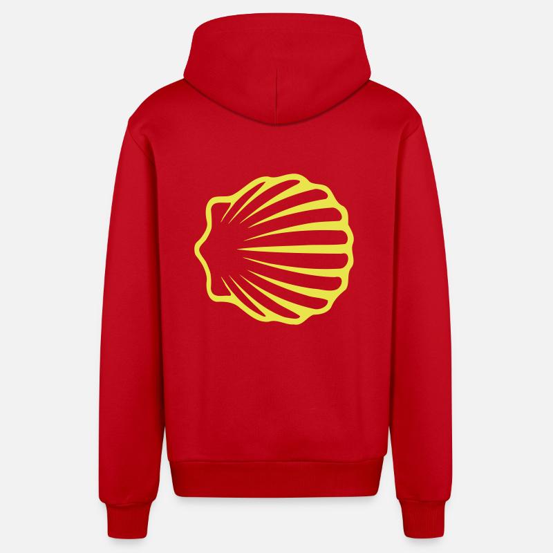 Pétoncle VII Jaune - Veste à capuche bio décontractée fabriquée en UE - rouge