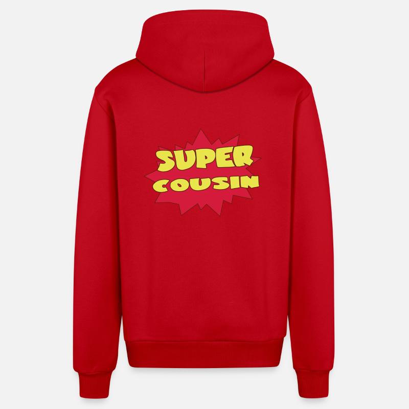 Super COUSIN - Veste à capuche bio décontractée fabriquée en UE - rouge