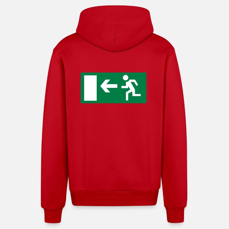 emergency exit - Organic Relaxed Hooded Jacket Made in EU - red