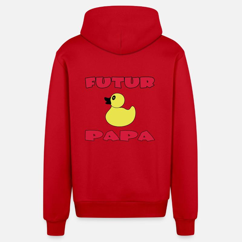 FUTUR PAPA - Veste à capuche bio décontractée fabriquée en UE - rouge
