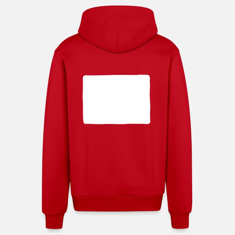 forme rectangle - Veste à capuche bio décontractée fabriquée en UE - rouge