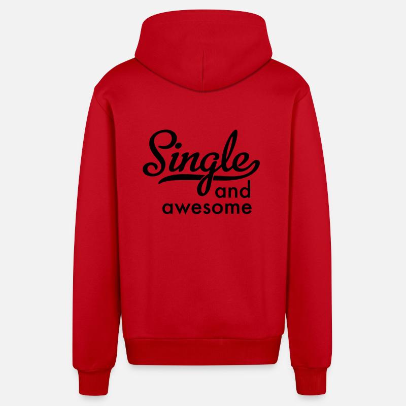 single and awesome - Organic Relaxed Kapuzenjacke Made in EU - Rot