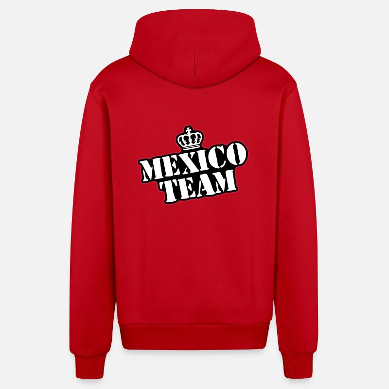 Équipe du Mexique - Veste à capuche bio décontractée fabriquée en UE - rouge