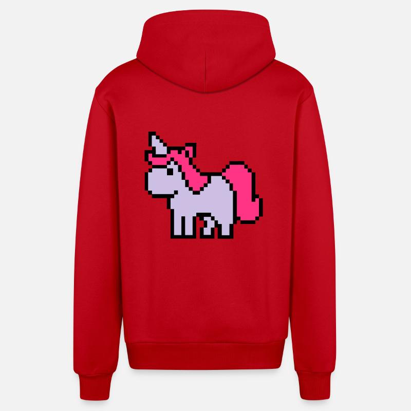 pixel einhorn 002 - Organic Relaxed Kapuzenjacke Made in EU - Rot