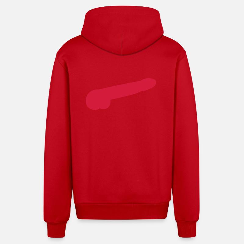 Silhouette de pénis - Veste à capuche bio décontractée fabriquée en UE - rouge