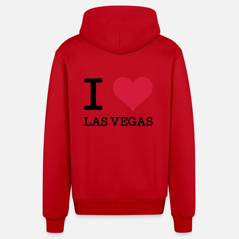 J'aime Las Vegas - Veste à capuche bio décontractée fabriquée en UE - rouge