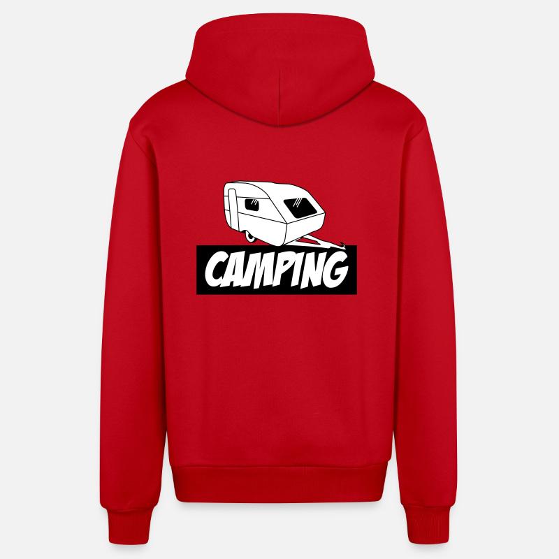 Camping - La pure passion - Veste à capuche bio décontractée fabriquée en UE - rouge