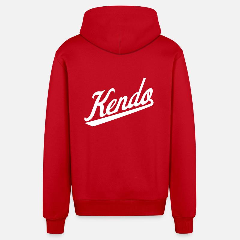 Kendo - Veste à capuche bio décontractée fabriquée en UE - rouge