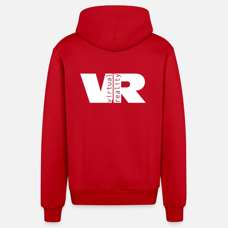 Réalité virtuelle - Veste à capuche bio décontractée fabriquée en UE - rouge