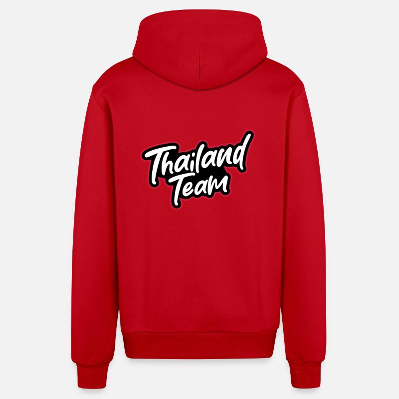 Équipe de Thaïlande - Veste à capuche bio décontractée fabriquée en UE - rouge