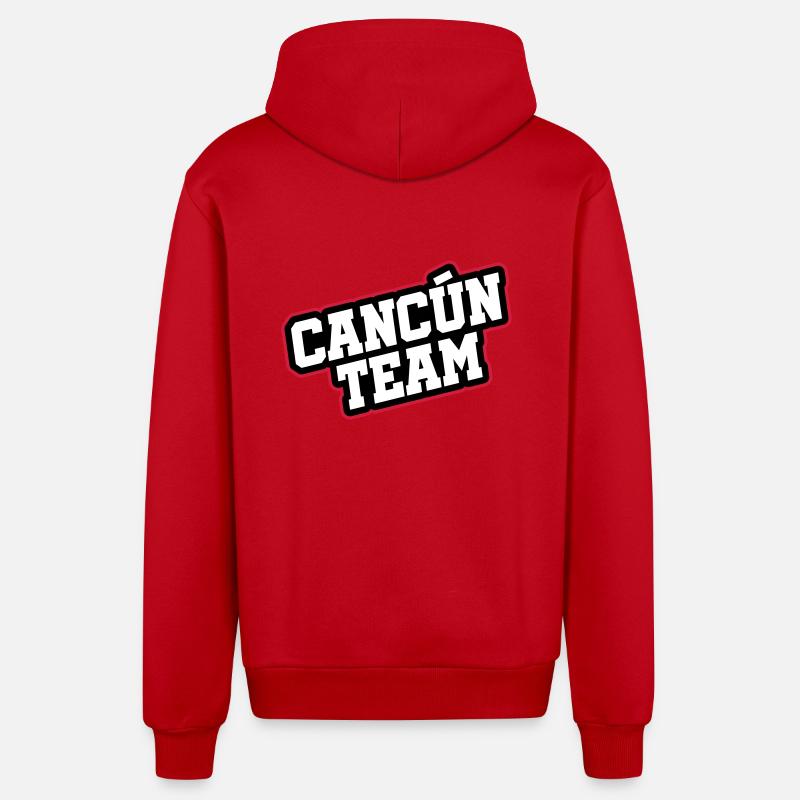 L’équipe de Cancún - Veste à capuche bio décontractée fabriquée en UE - rouge
