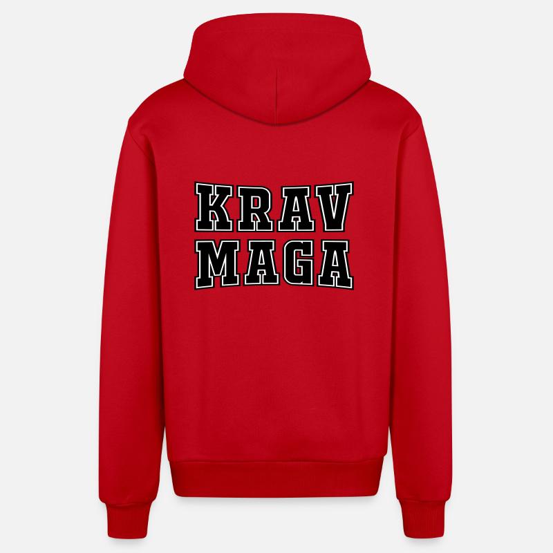 Krav Maga - Veste à capuche bio décontractée fabriquée en UE - rouge