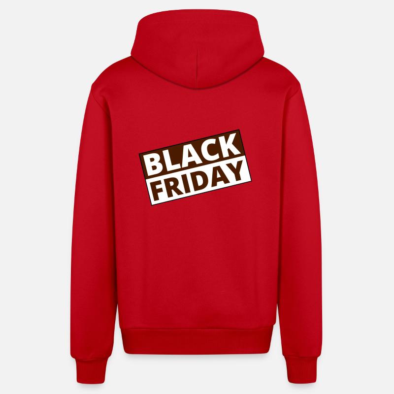 black Friday - Veste à capuche bio décontractée fabriquée en UE - rouge