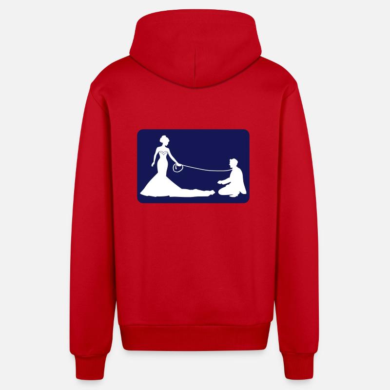 Mariage Marié Linge de maison - Veste à capuche bio décontractée fabriquée en UE - rouge
