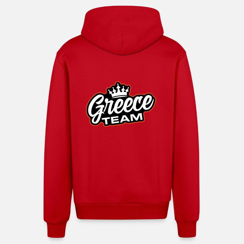 Greece Team - Organic Relaxed Kapuzenjacke Made in EU - Rot