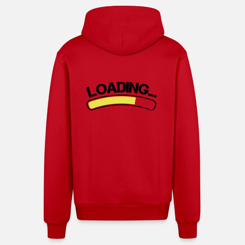 Loading - Organic Relaxed Hooded Jacket Made in EU - red